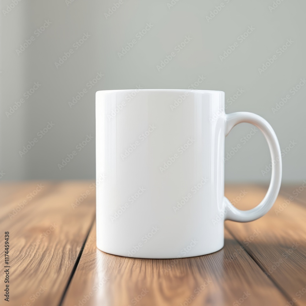 white cup on wooden table