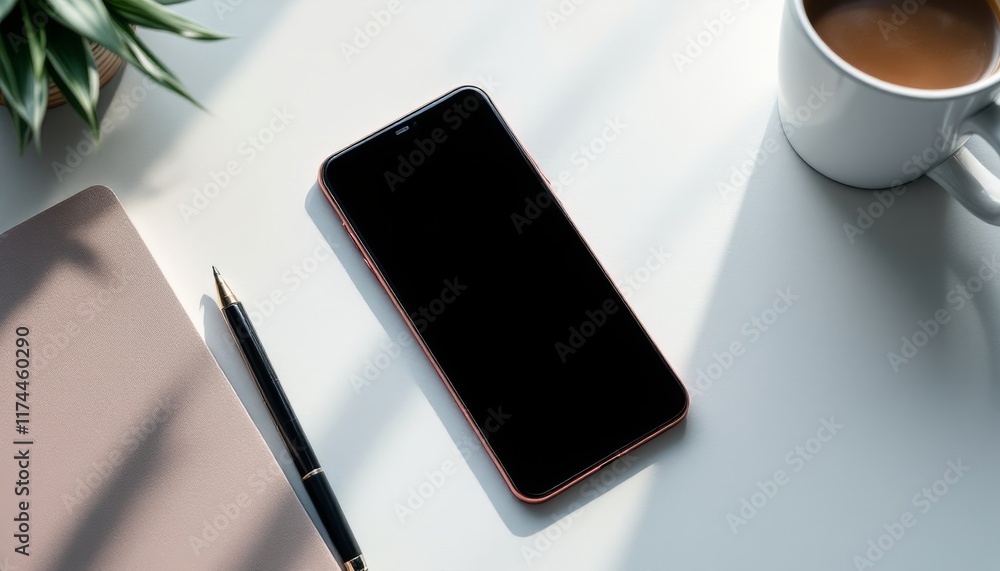 mobile phone on table