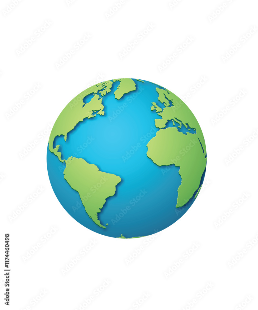 Blue globes with with green continents Blue globes with with green continents