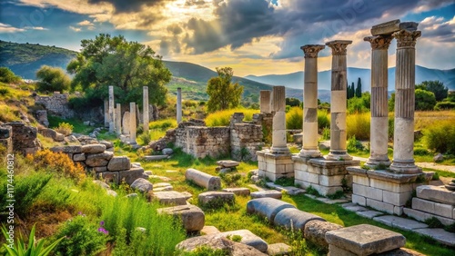 Ancient Ruins of Teos, Izmir, Turkey:  Documentary Photography of Historical Site photo