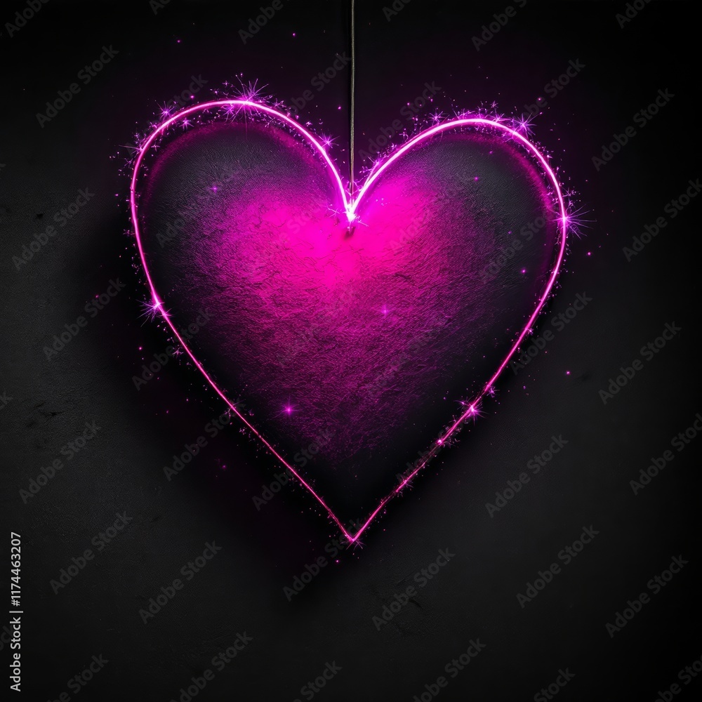heart shape on black background