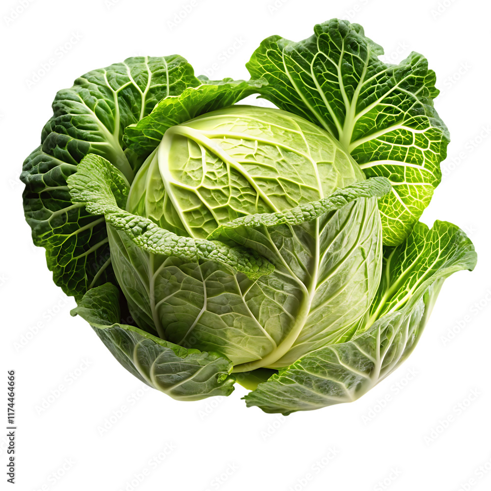 Obraz premium Fresh savoy cabbage. on transparent background. Png File