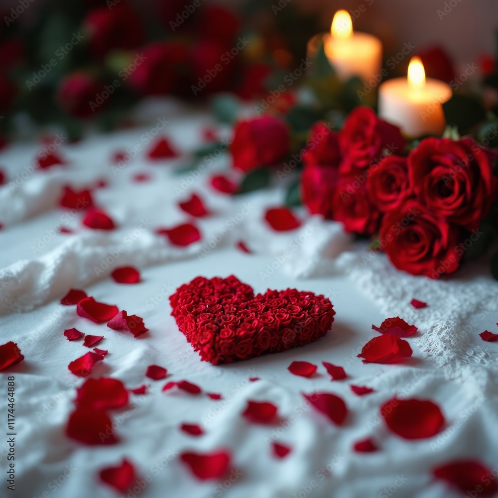 red rose petals on the snow