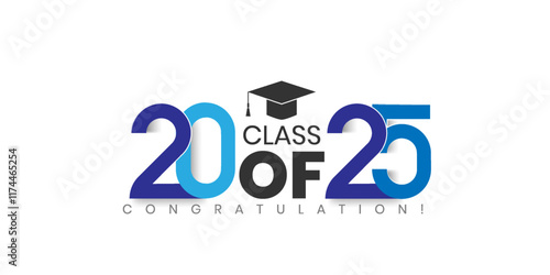 Senior class of 2025 Graduation Typography banner. Vector design for background.Graduation 2025. Senior year template. vector illustration. 