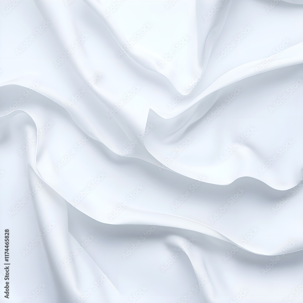 Naklejka premium Pristine white silk fabric background