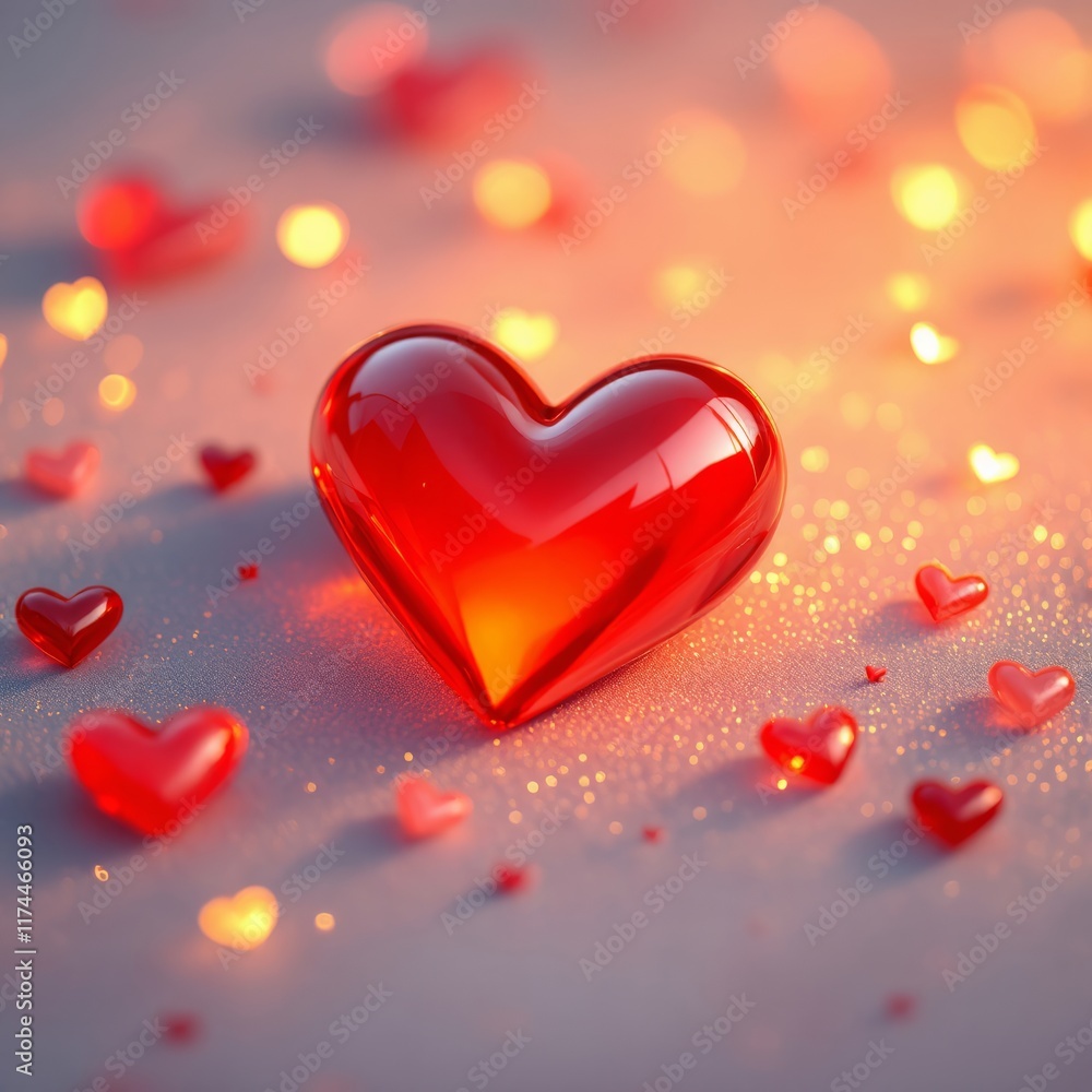 red hearts background