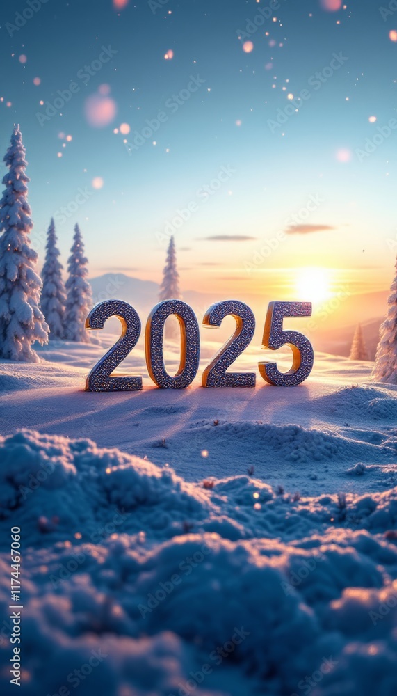 Text "2025" background