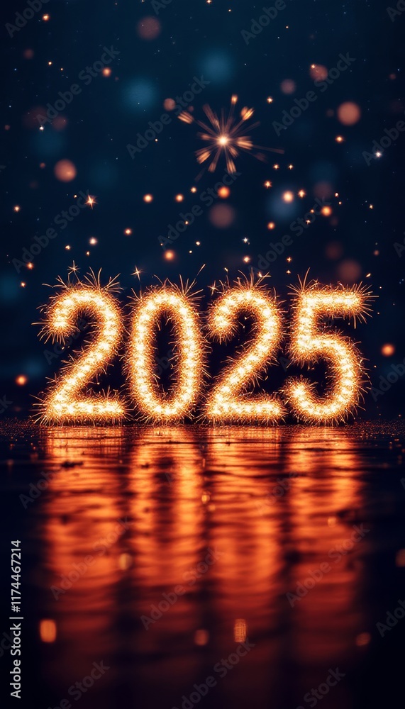 Text "2025" background