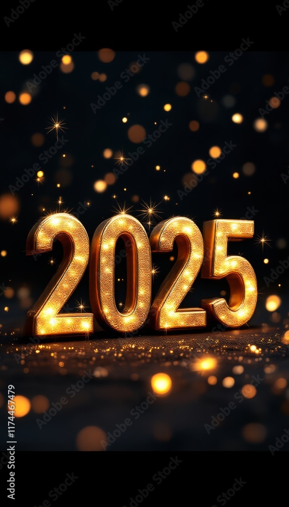 Text "2025" background