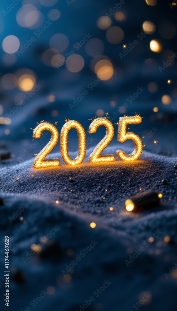 Text "2025" background