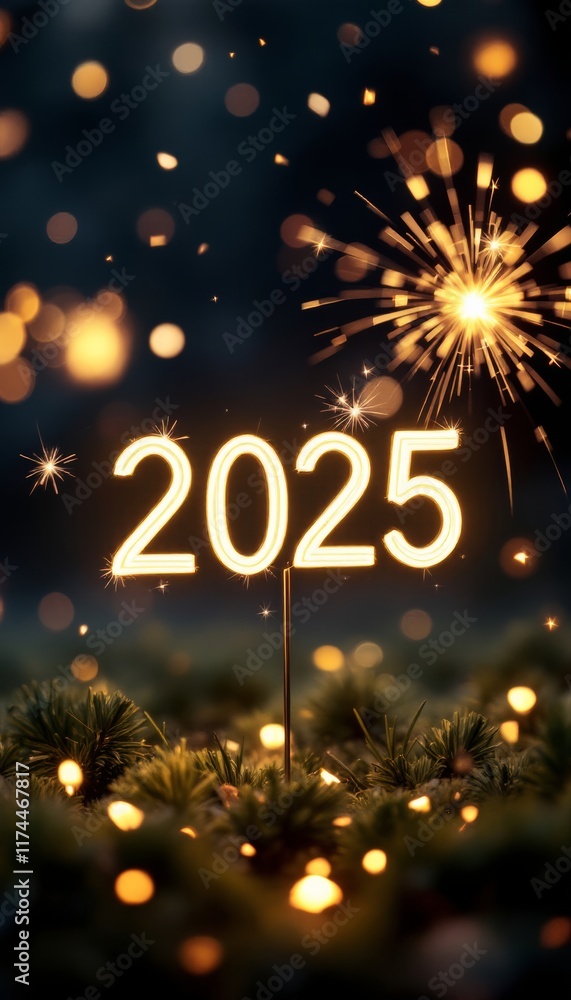 Text "2025" background