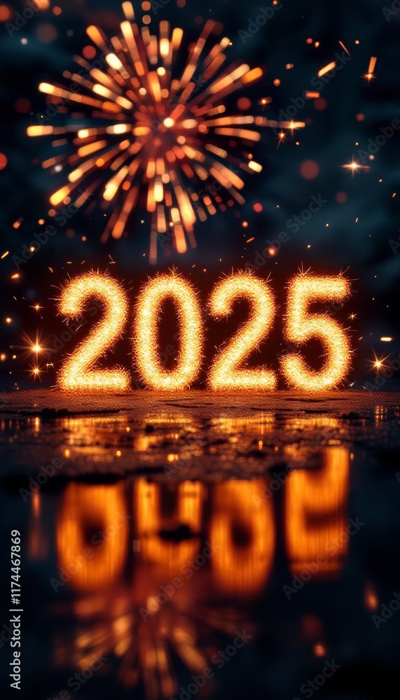 Text "2025" background