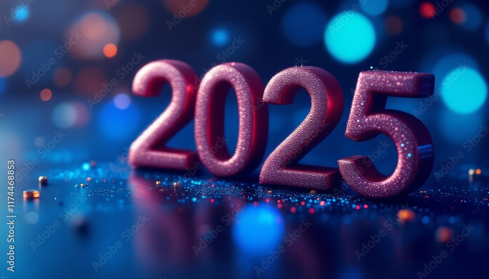 Text "2025" background