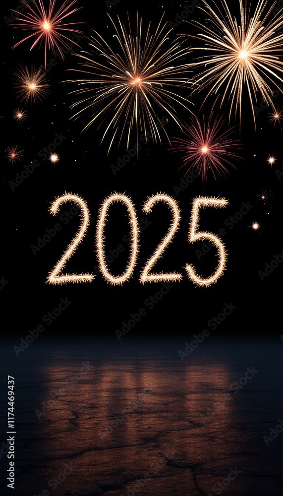 Text "2025" background
