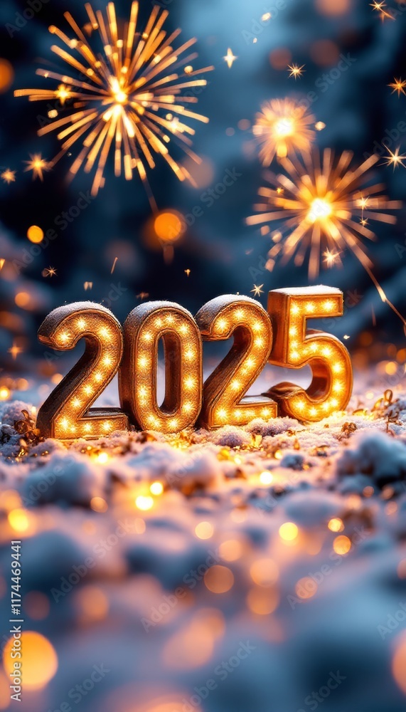 Text "2025" background