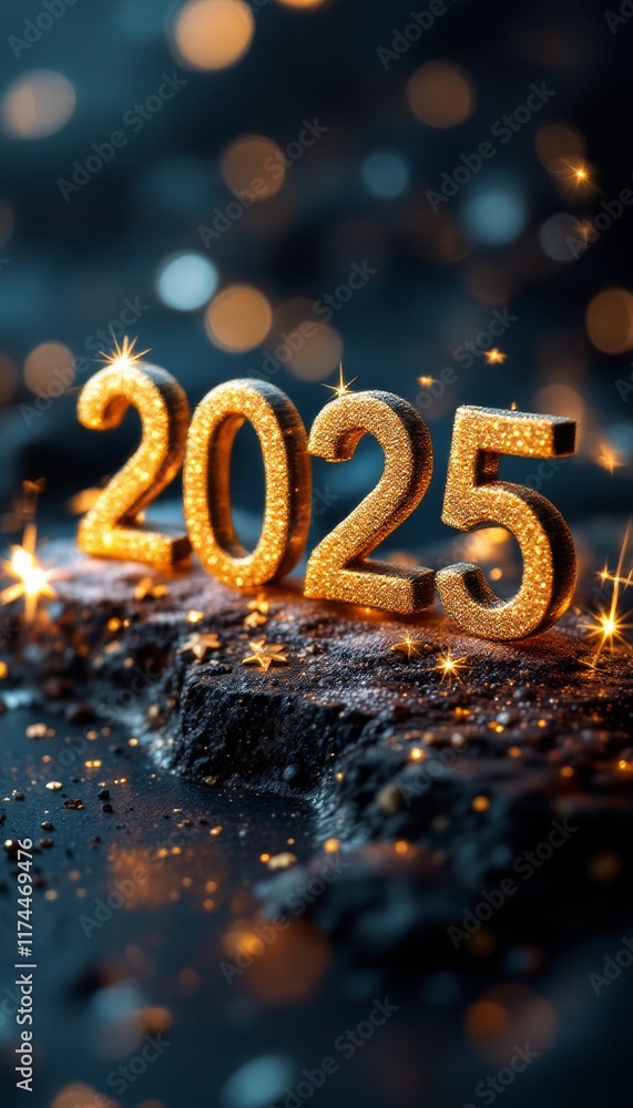 Text "2025" background