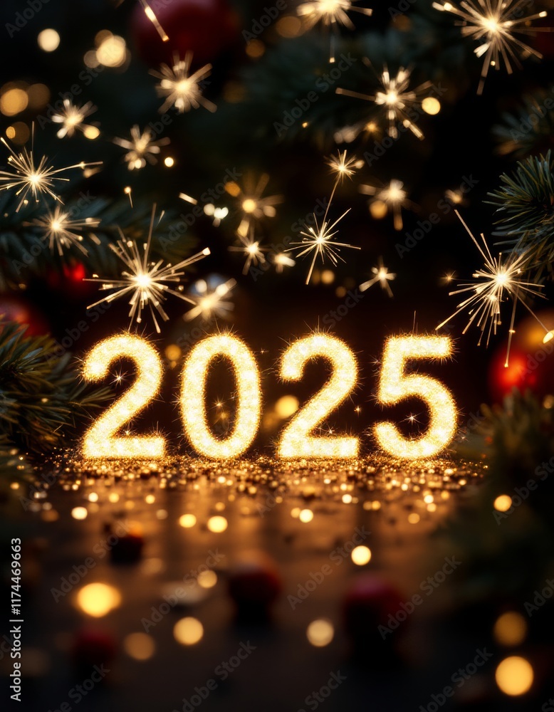Text "2025" background