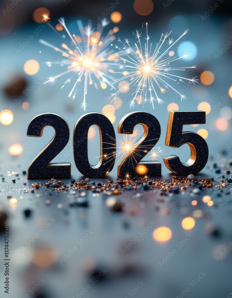 Text "2025" background
