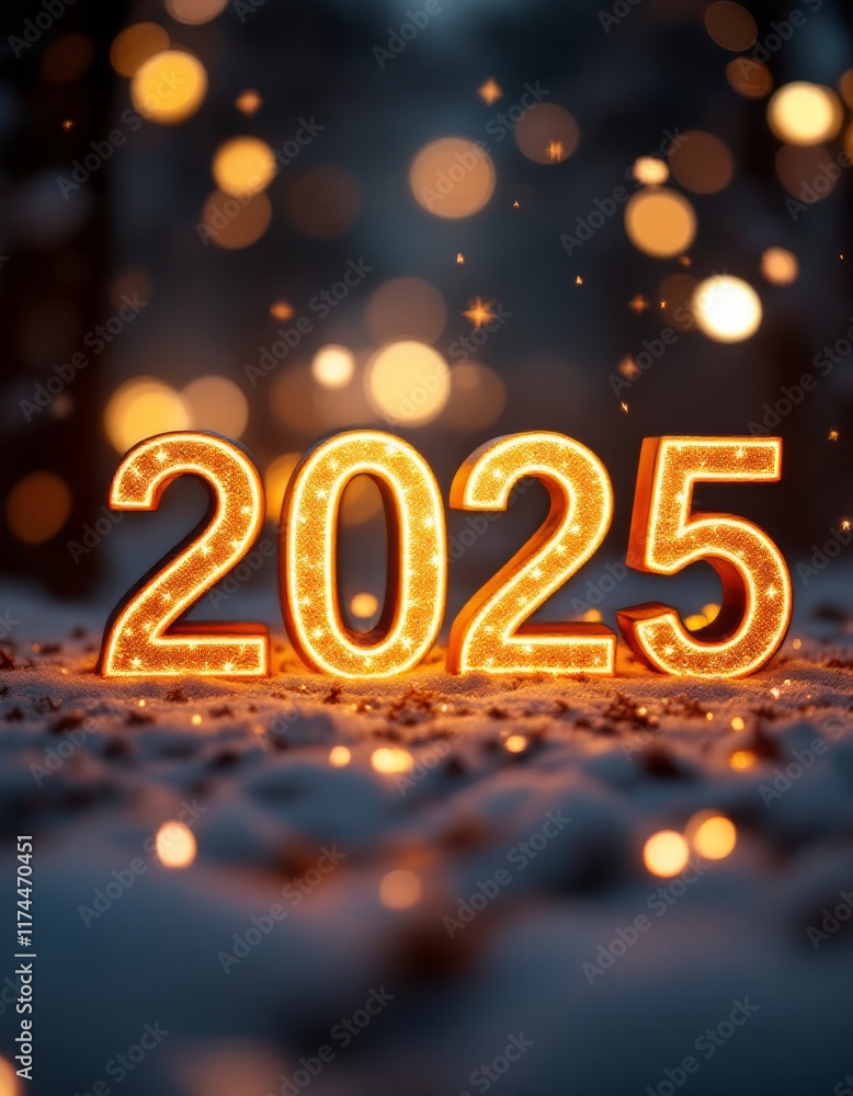 Text "2025" background