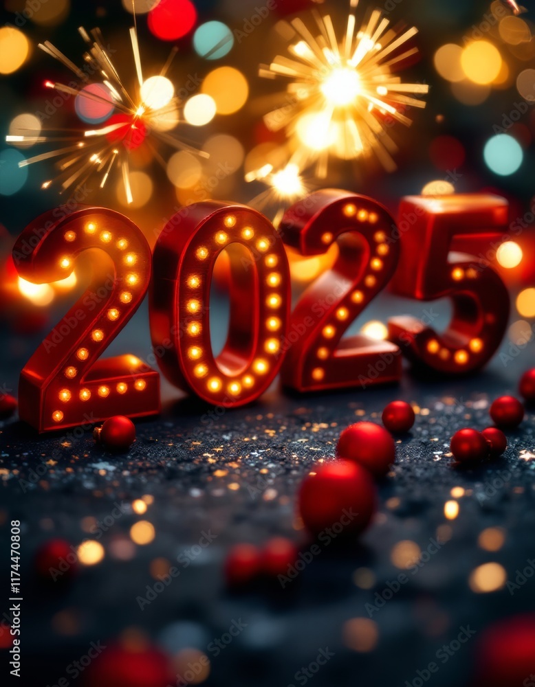 Text "2025" background