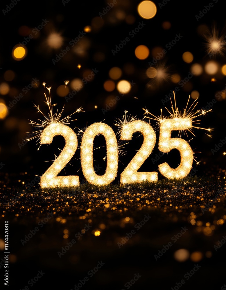 Text "2025" background