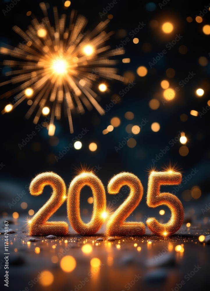 Text "2025" background