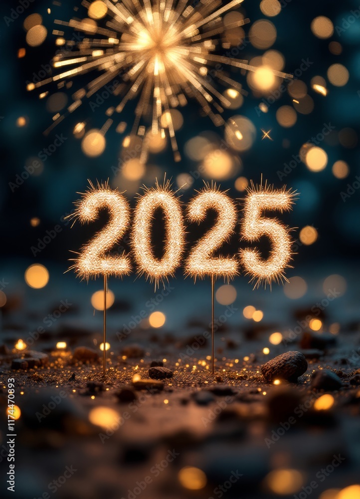 Text "2025" background