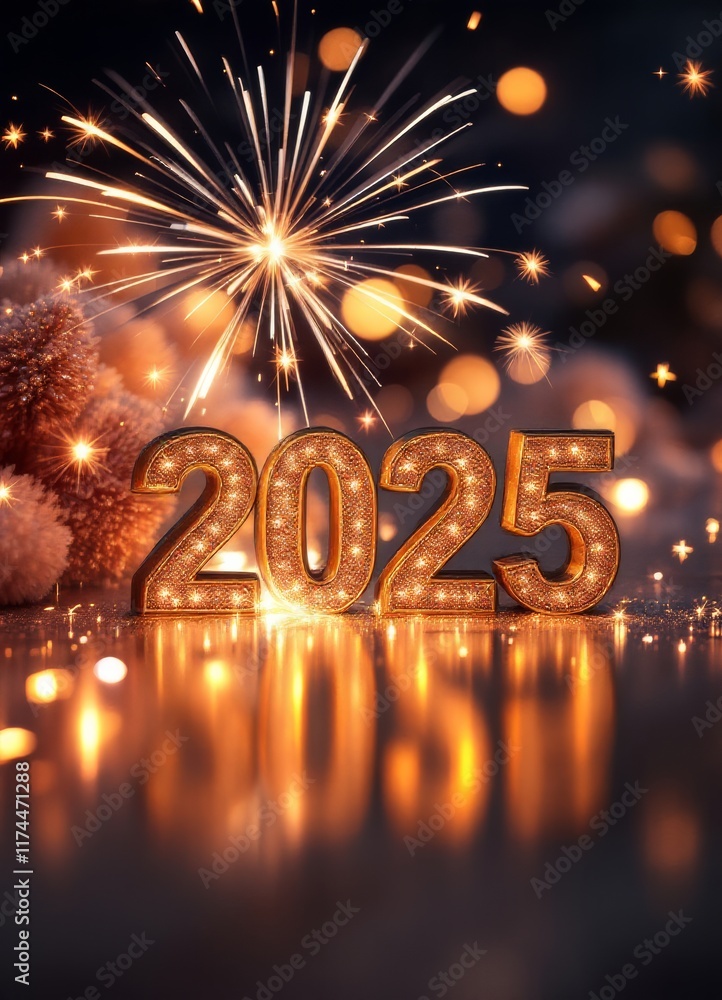 Text "2025" background