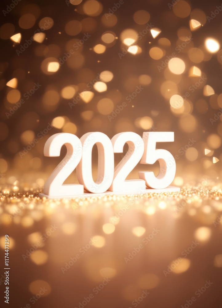 Text "2025" background