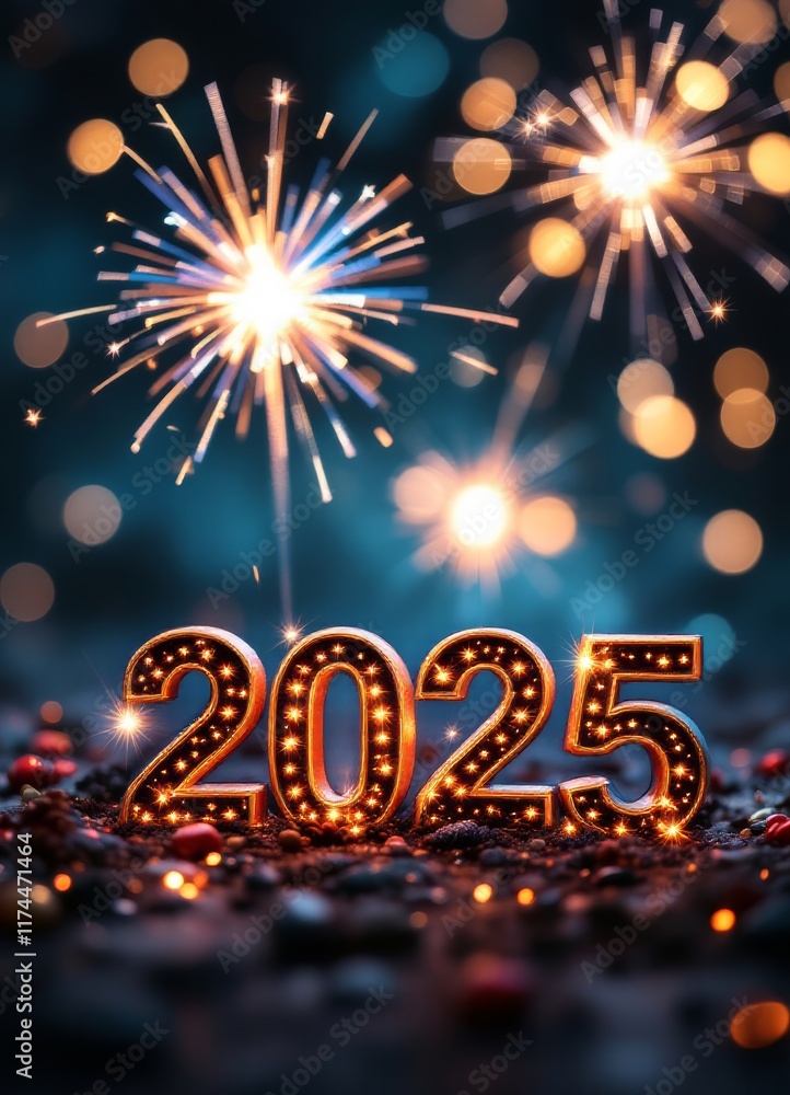 Text "2025" background