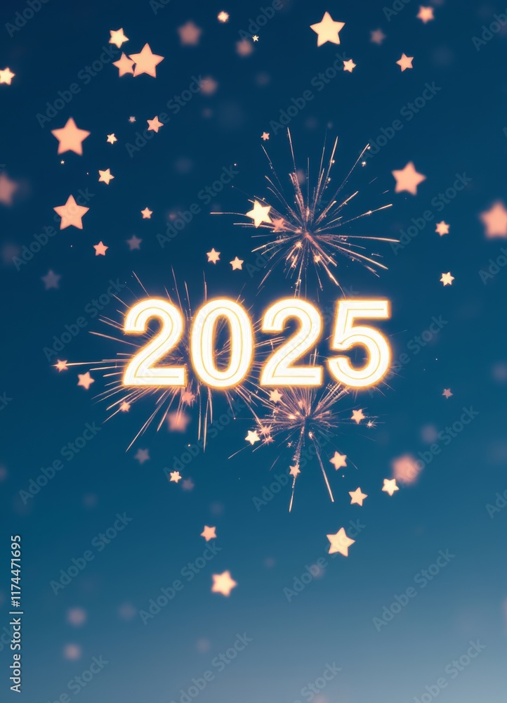 Text "2025" background