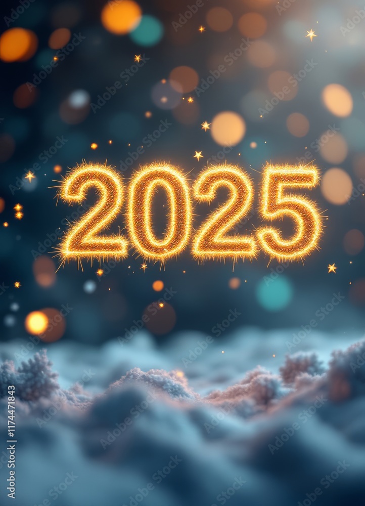 Text "2025" background