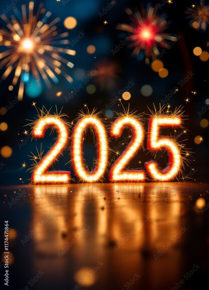 Text "2025" background