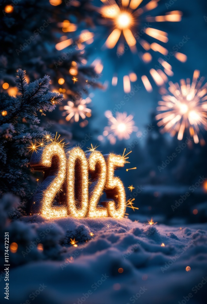 Text "2025" background