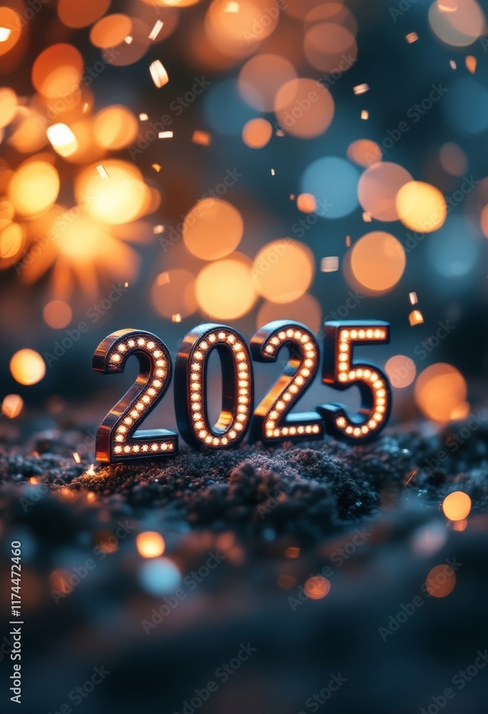 Text "2025" background