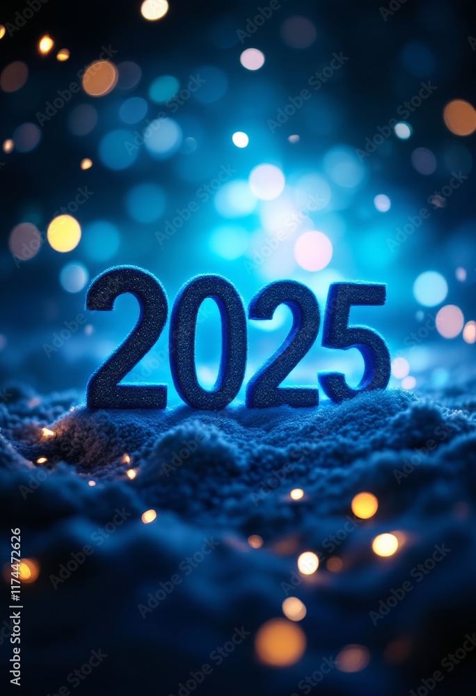 Text "2025" background
