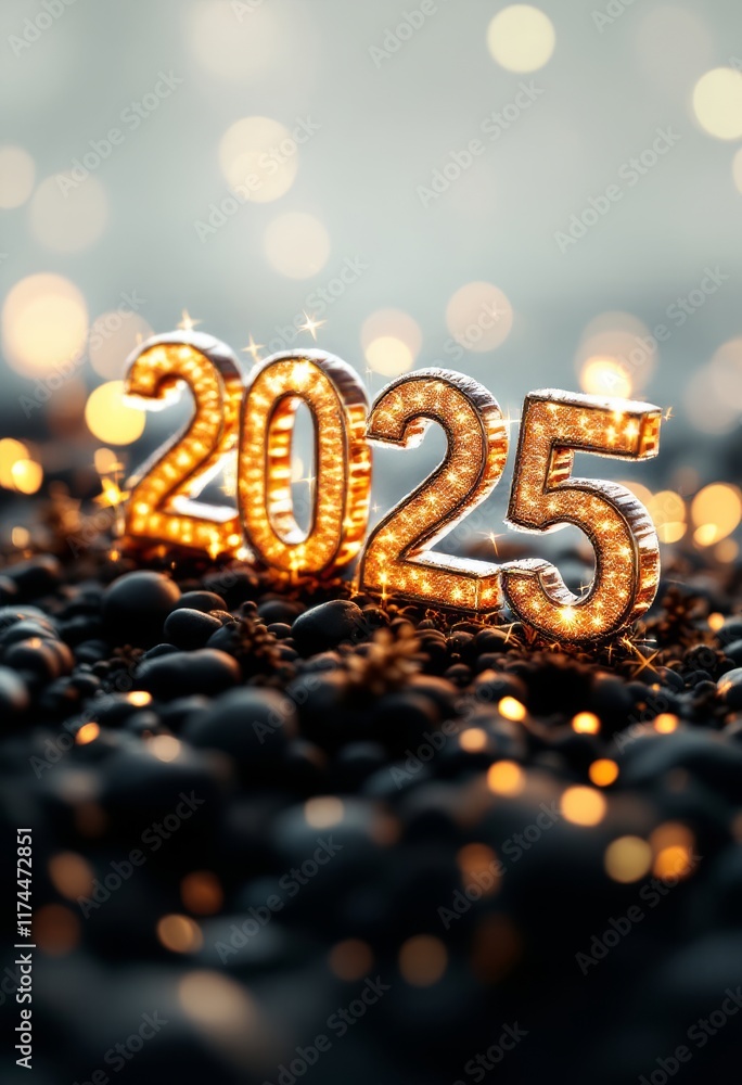 Text "2025" background