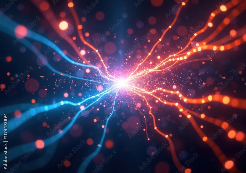 Naklejka premium Dynamic explosion of colors showcasing energy and movement in an abstract setting