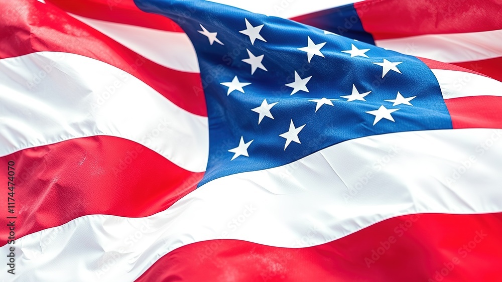 Obraz premium American Flag Watercolor Wave - Independence Day Art