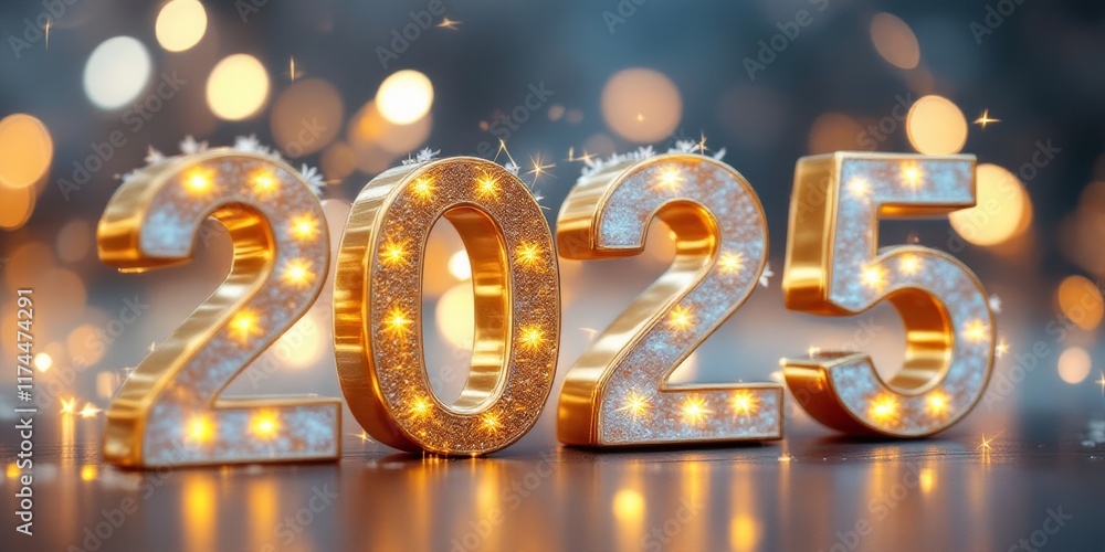 Text "2025" background