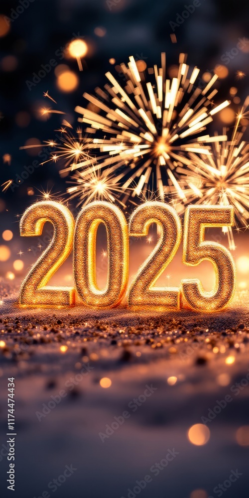 Text "2025" background