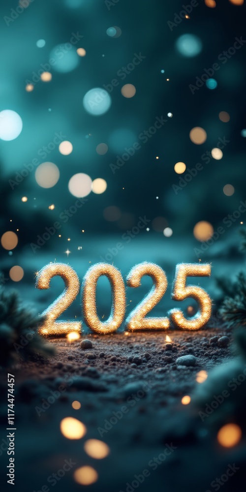 Text "2025" background