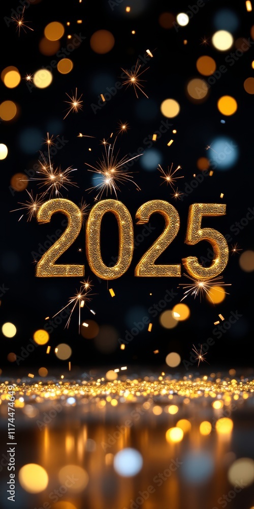 Text "2025" background