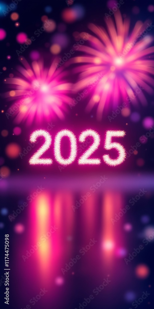 Text "2025" background
