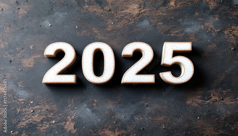 Text "2025" background