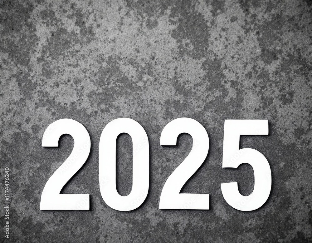 Text "2025" background