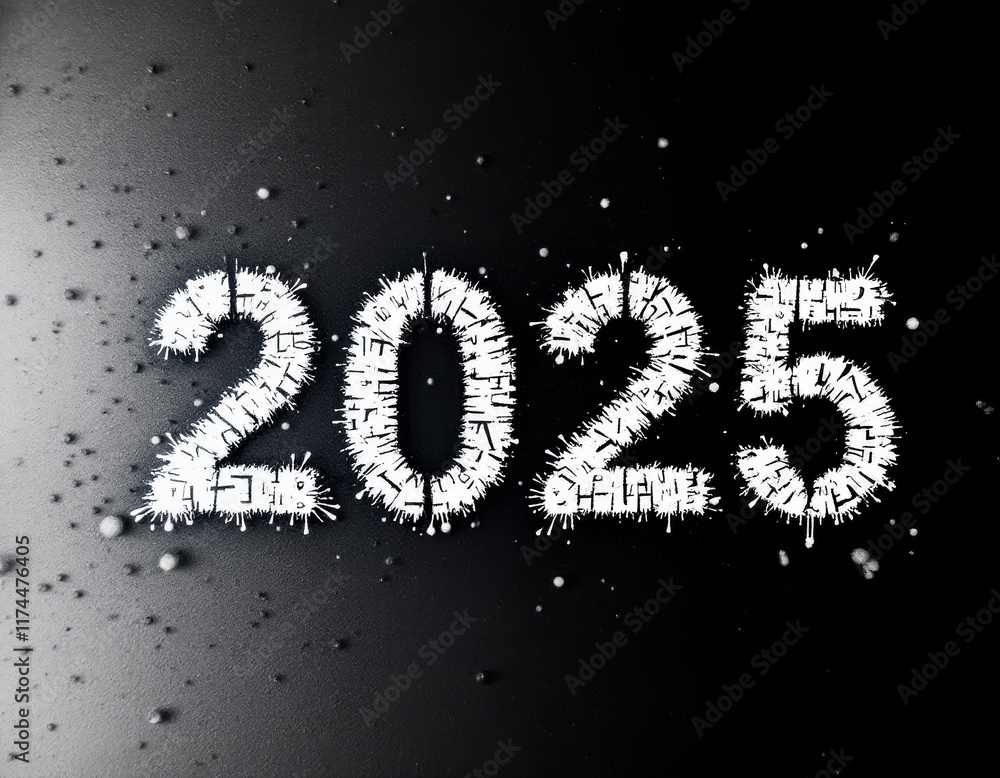Text "2025" background