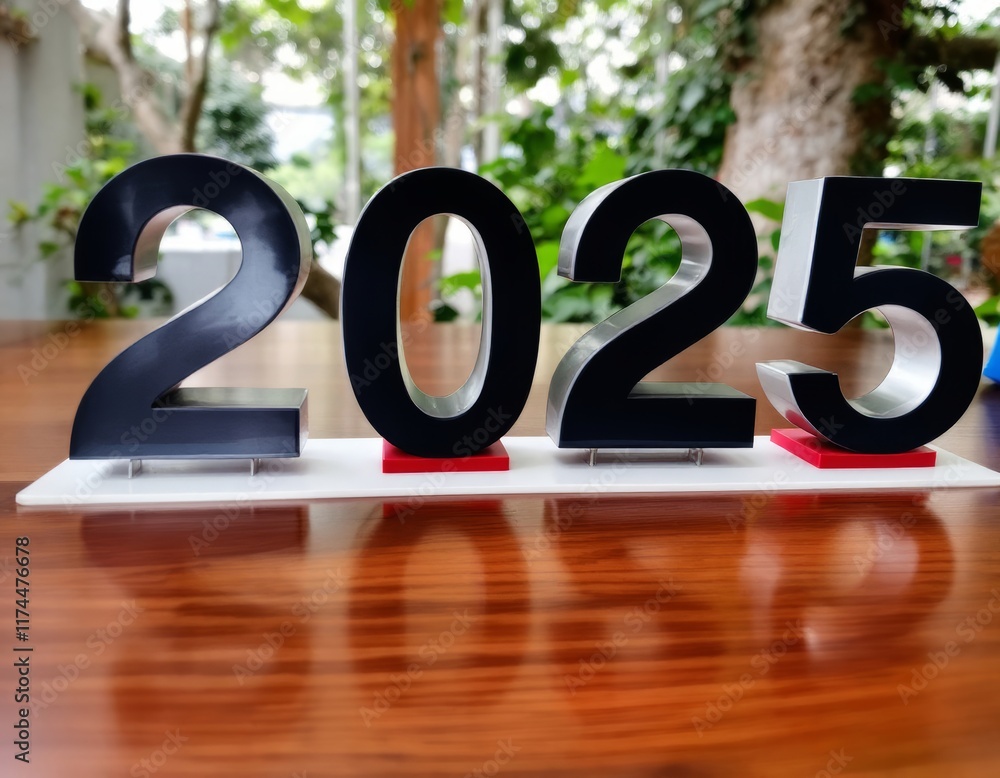 Text "2025" background