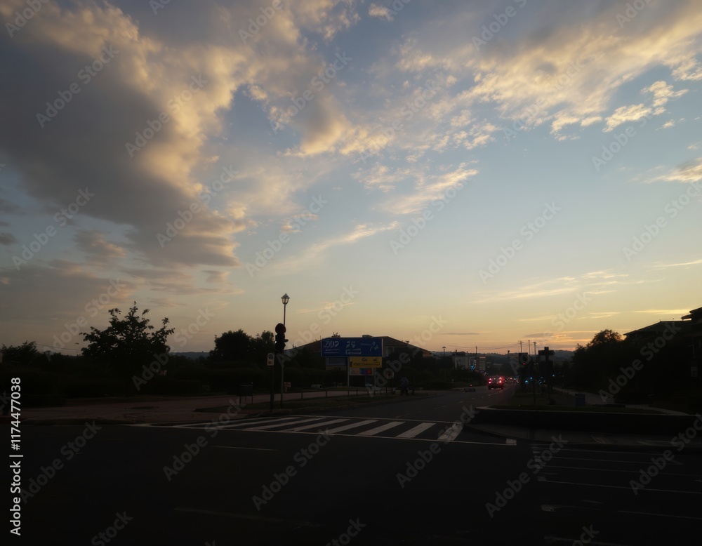 sunset in the city