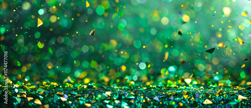 Mardi gras green abstract background